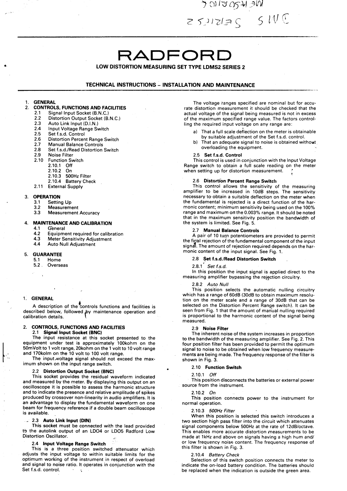 Radford LDMS-2 Schematic