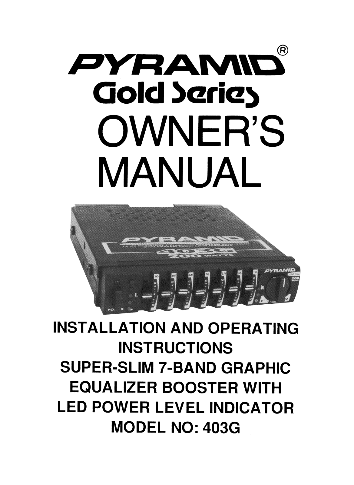 Pyramid 403G User Manual