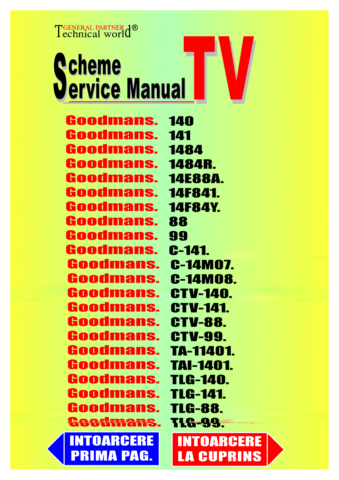 Goodmans CTV88, CTV89, CTV140, CTV141 Schematic