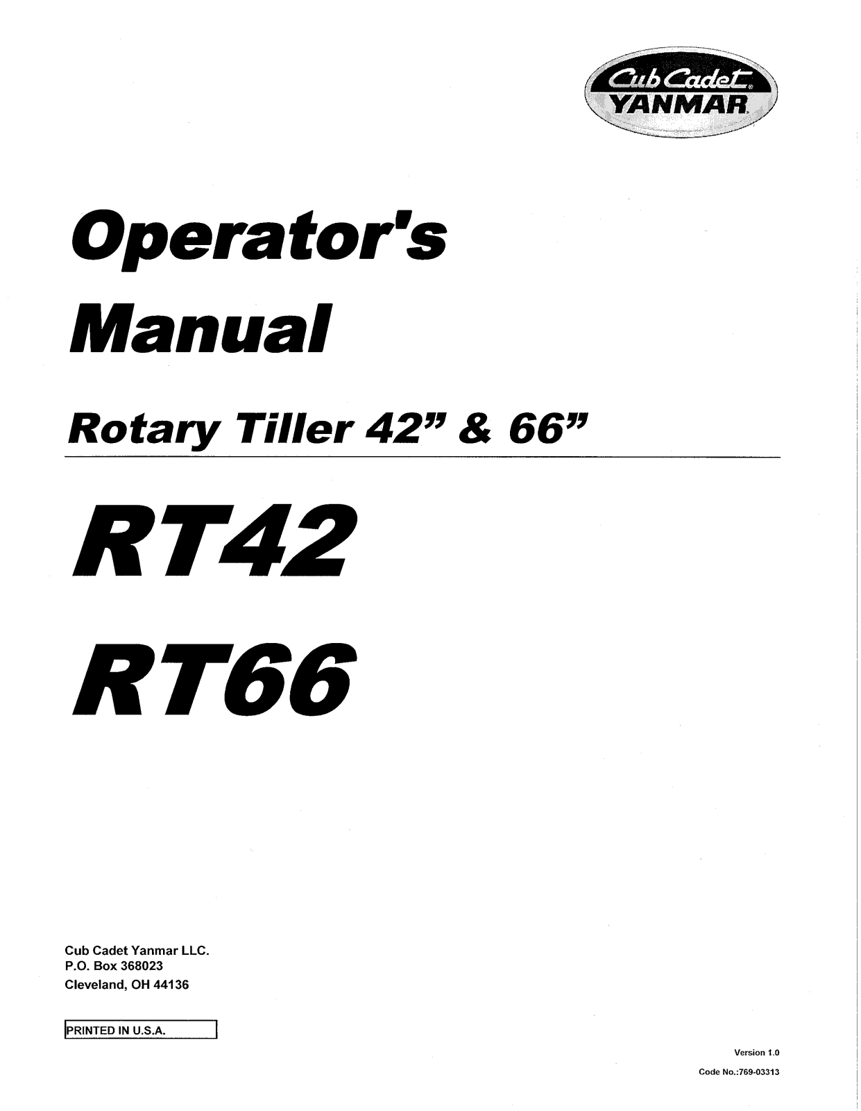 Cub cadet RT42 User Manual