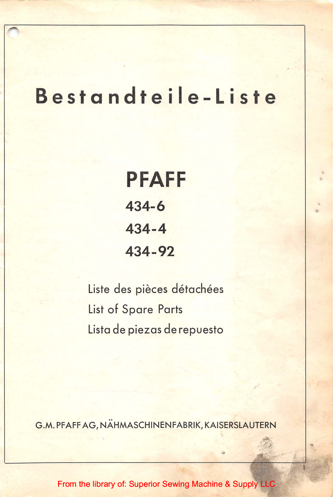 Pfaff 434-6, 434-4, 434-92 User Manual - ManualMachine.com