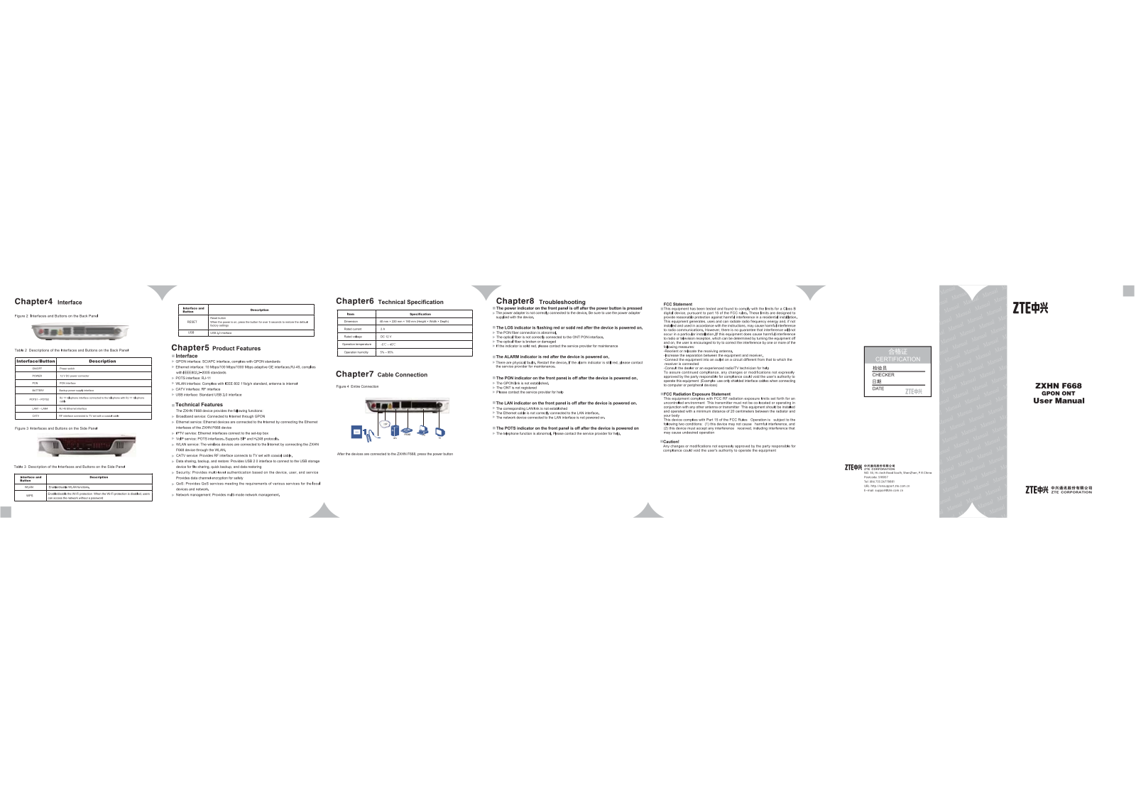 ZTE ZXHNF668 Users Manual