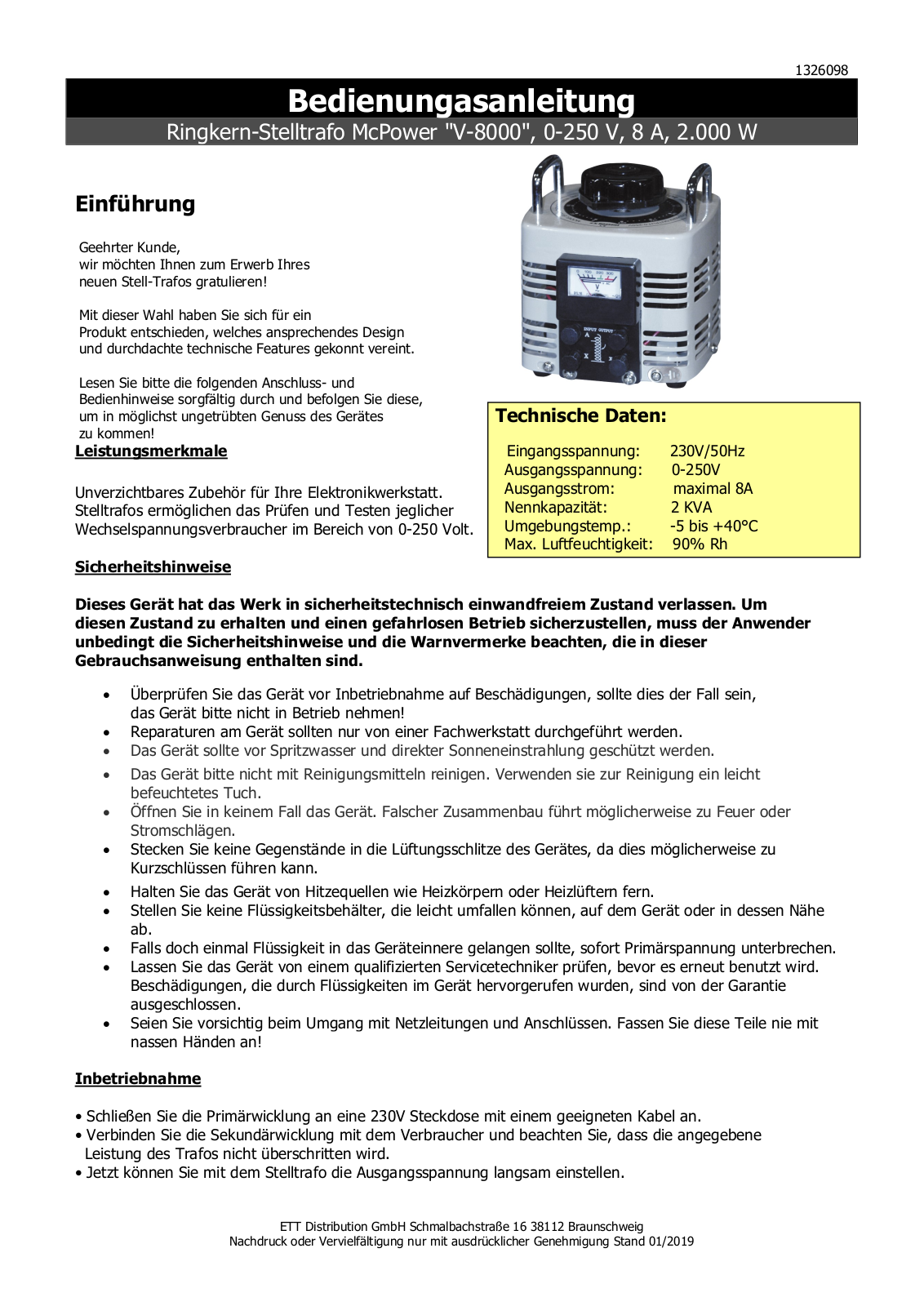 MC-POWER MCP 2000 ANALOG Datasheet - ManualMachine.com
