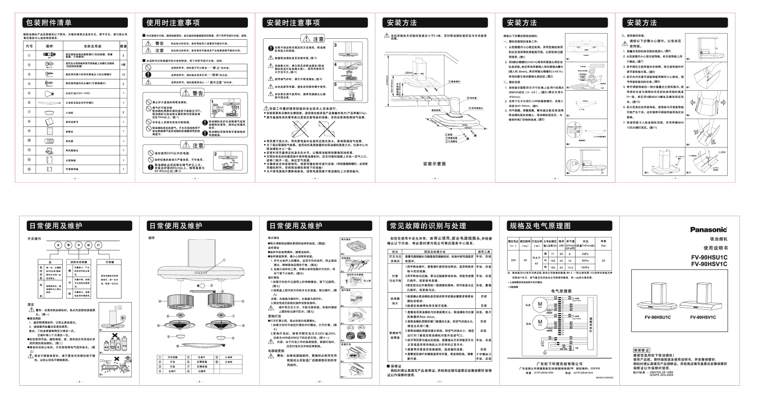 Panasonic FV-90HSU1C, FV-90HSV1C User Manual