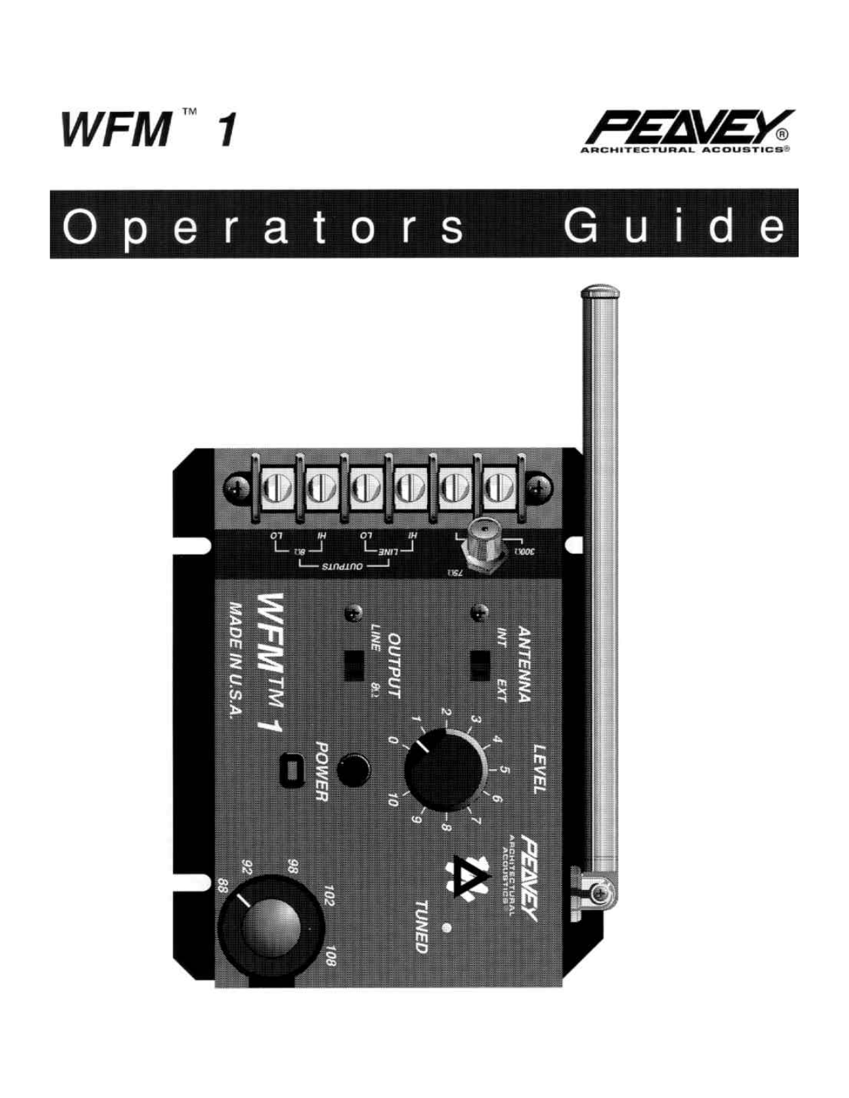 Peavey WFM 1 User Manual