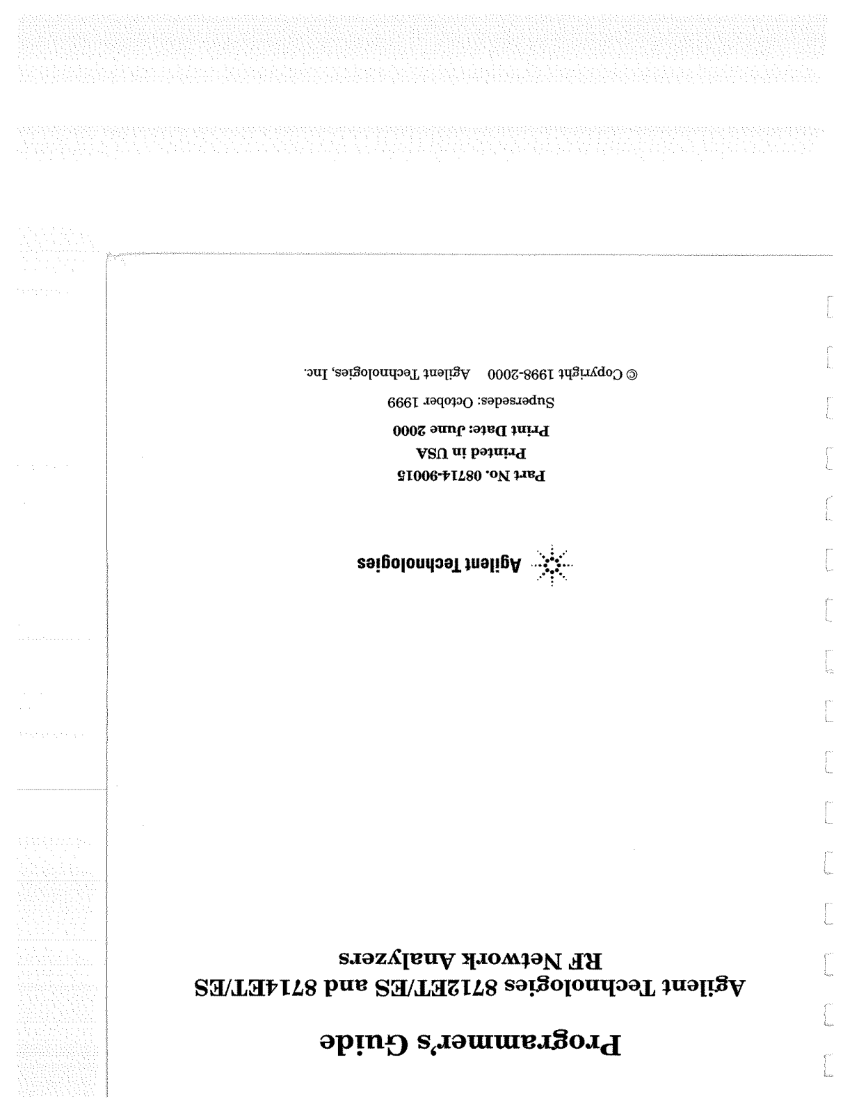 Agilent Technologies 90015, 8714 User Manual