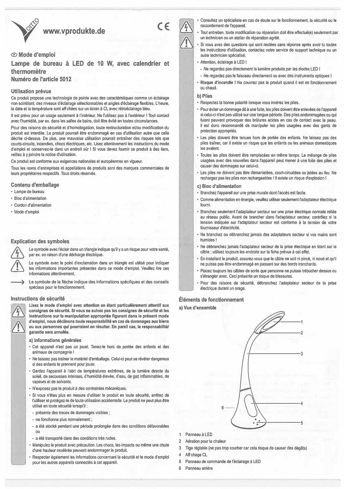 Voitto 5012 User manual