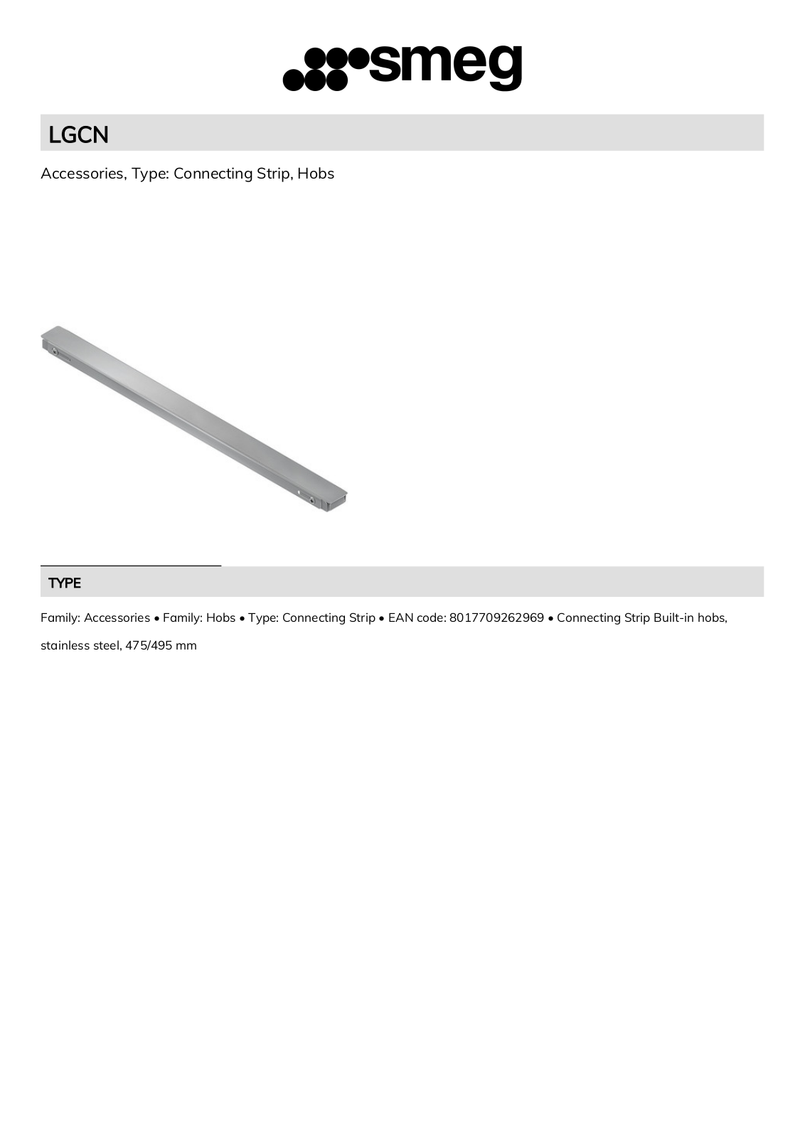 Smeg LGCN Technical sheet