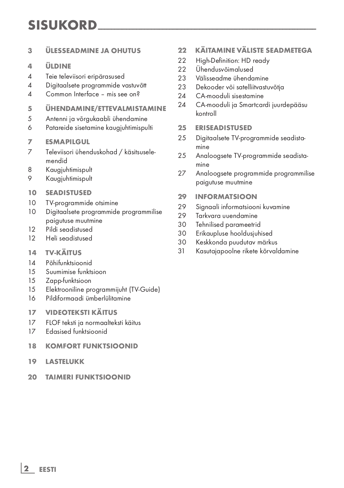 Grundig 32 GLX 3001 T, 26 GLX 3001 T User Manual