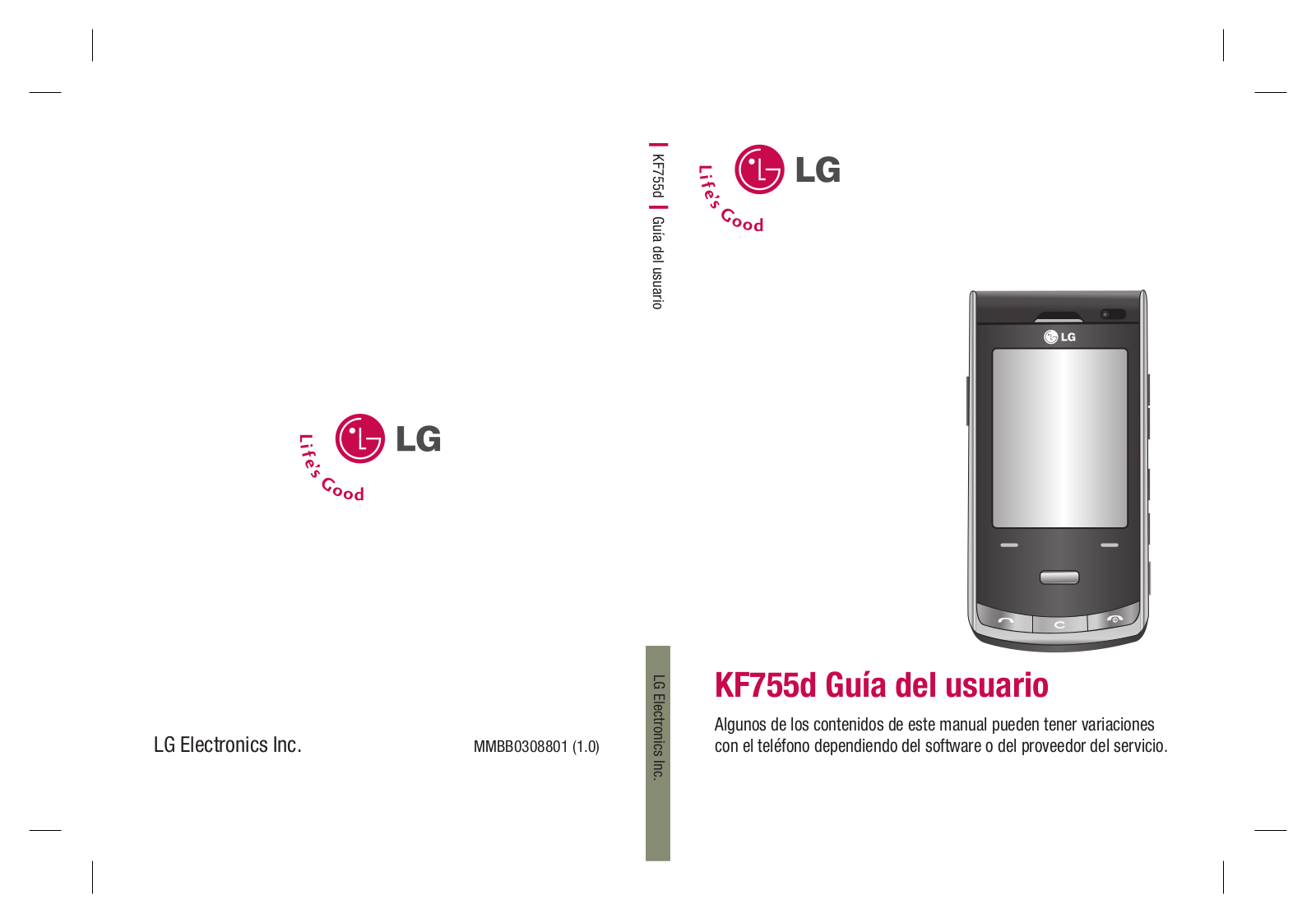 LG KF755D Owner's manual