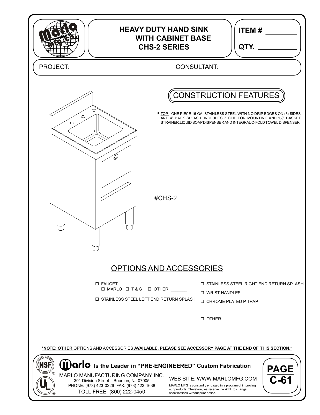 Marlo CHS-2 User Manual