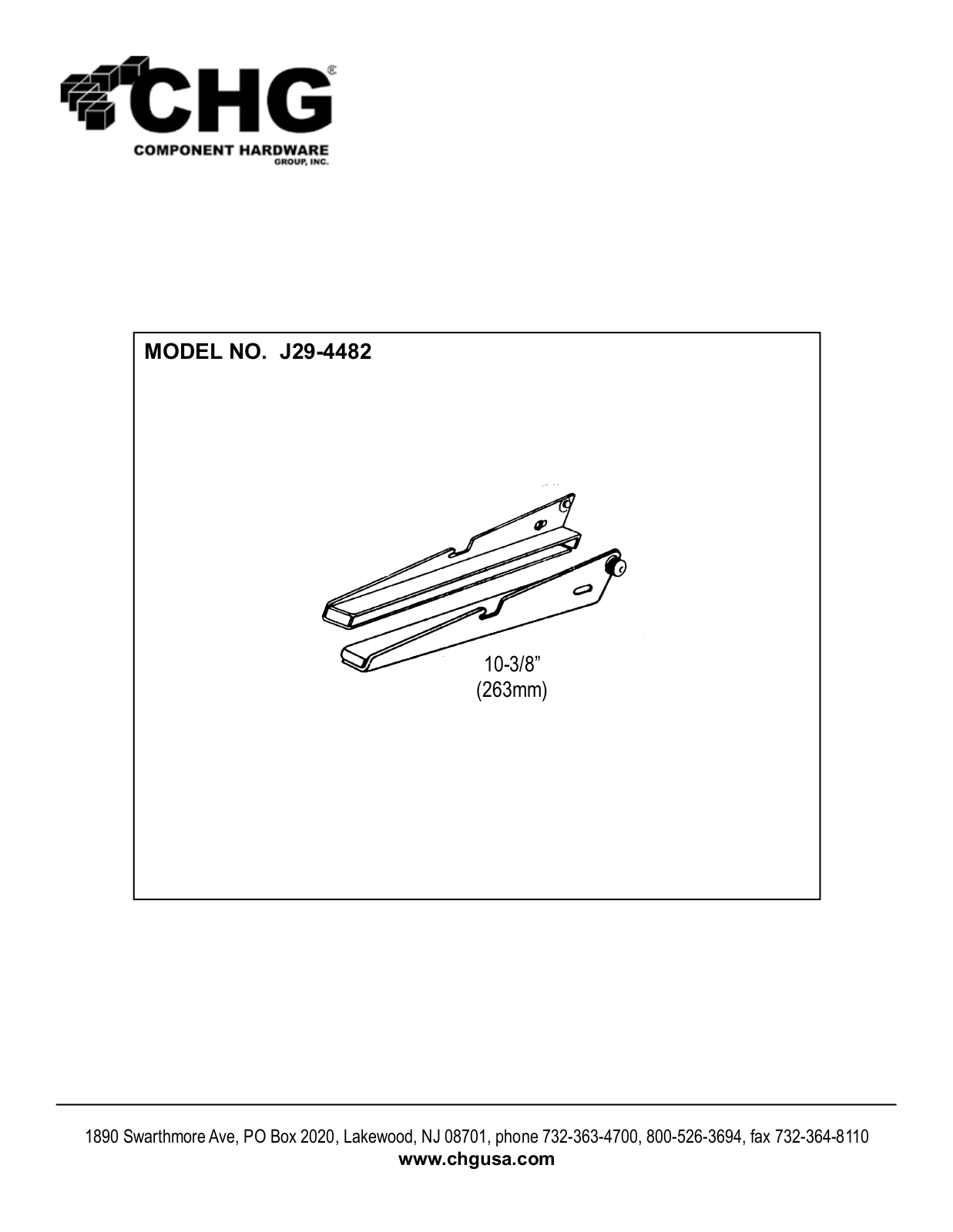 Component Hardware J29-4482 User Manual