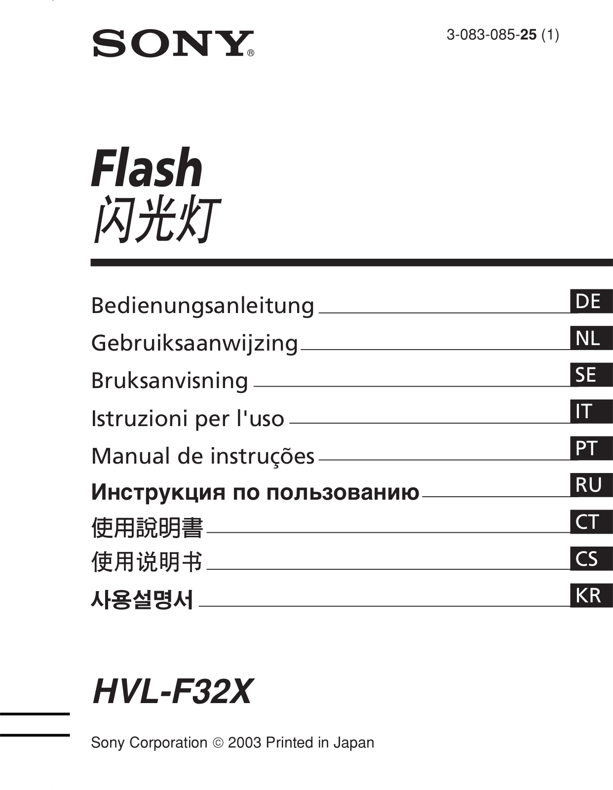 Sony HVL-F32X User Manual