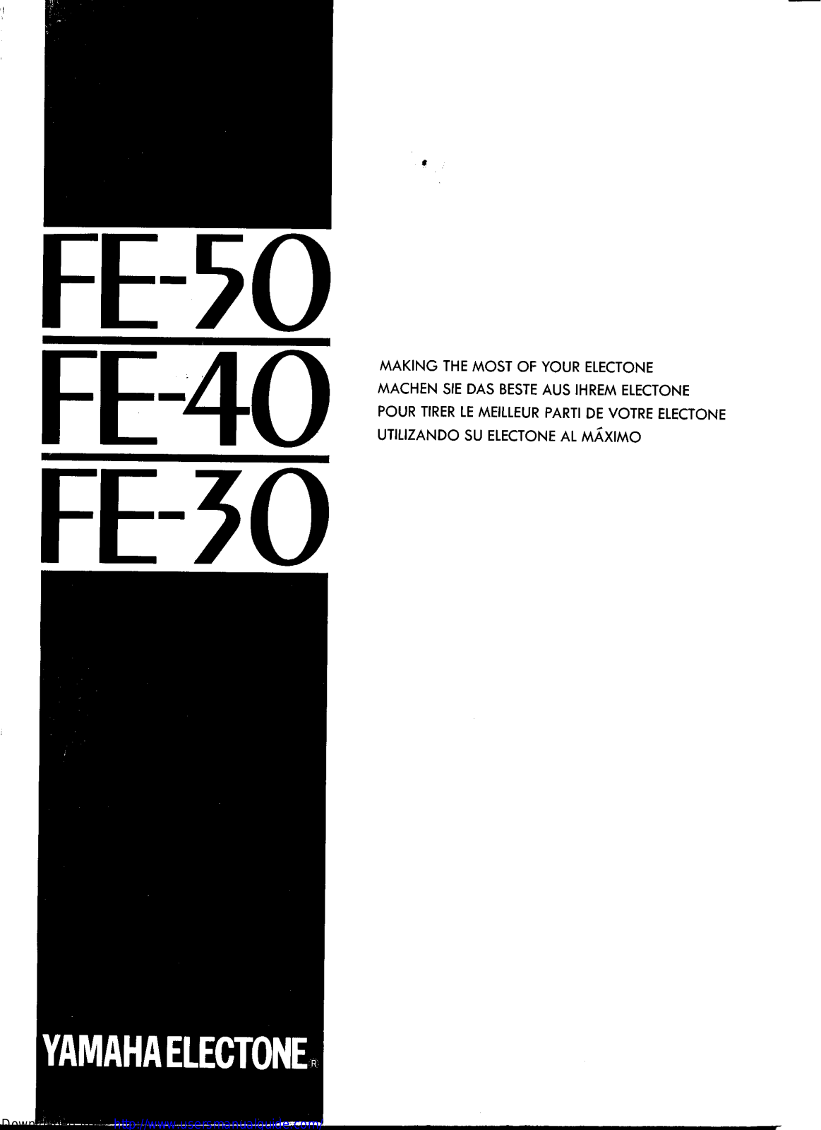 Yamaha Audio FE-50, FE-40, FE-30 User Manual