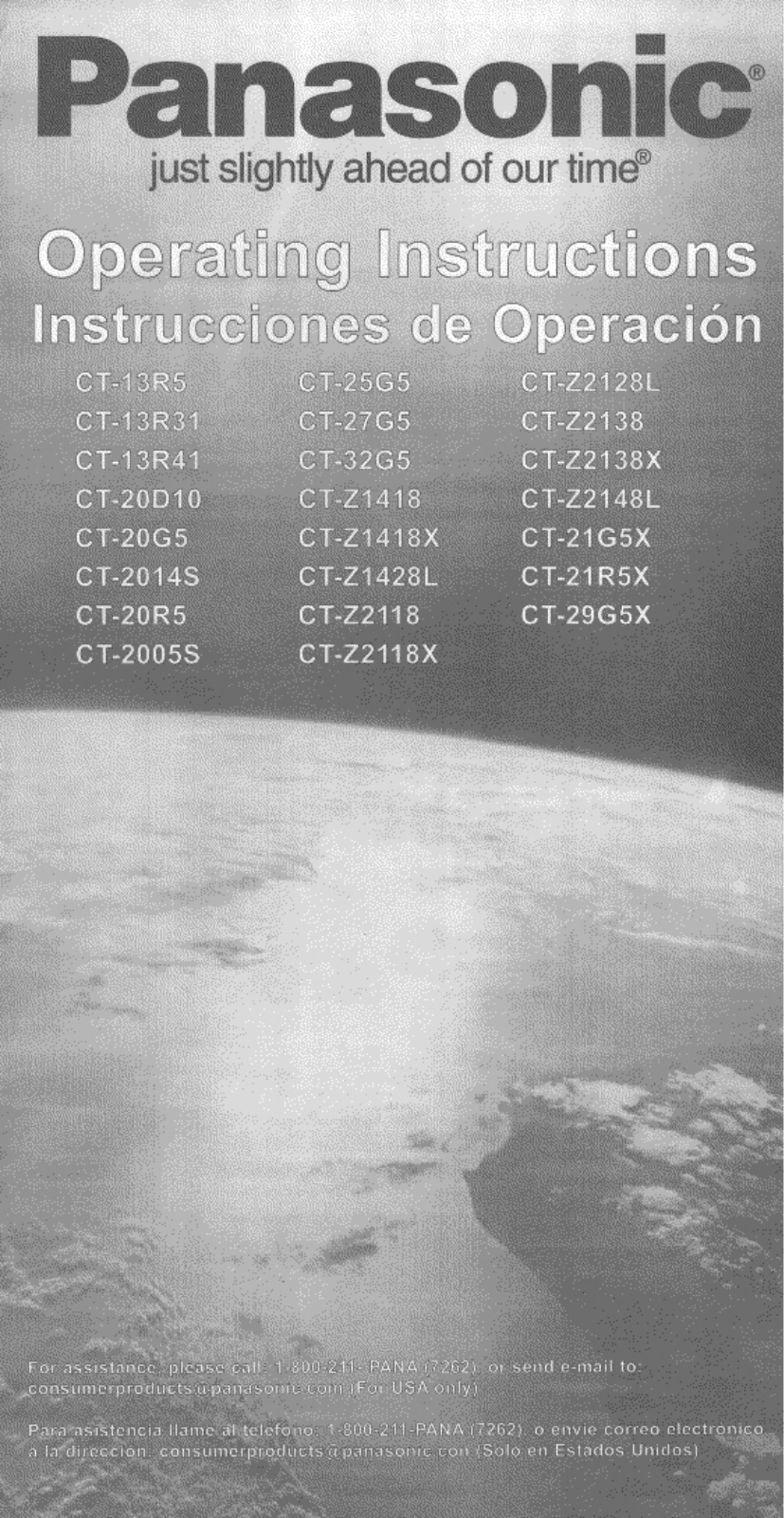 Panasonic CT-32G5B, CT-2014SB, CT-25G5B, CT-20R5B, CT-13R5B User Manual