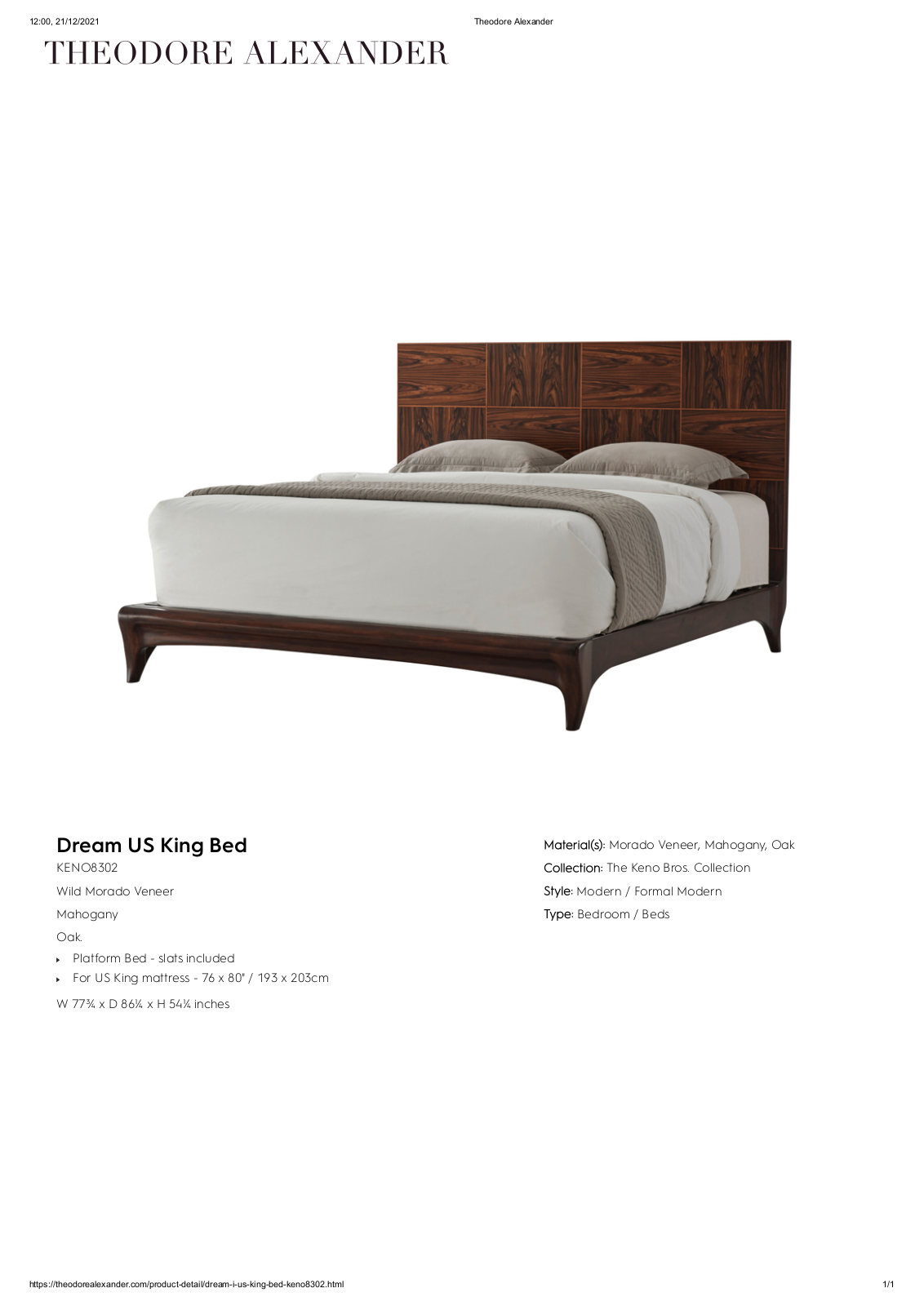 Theodore Alexander FPLJ2047 Specifications - ManualMachine.com