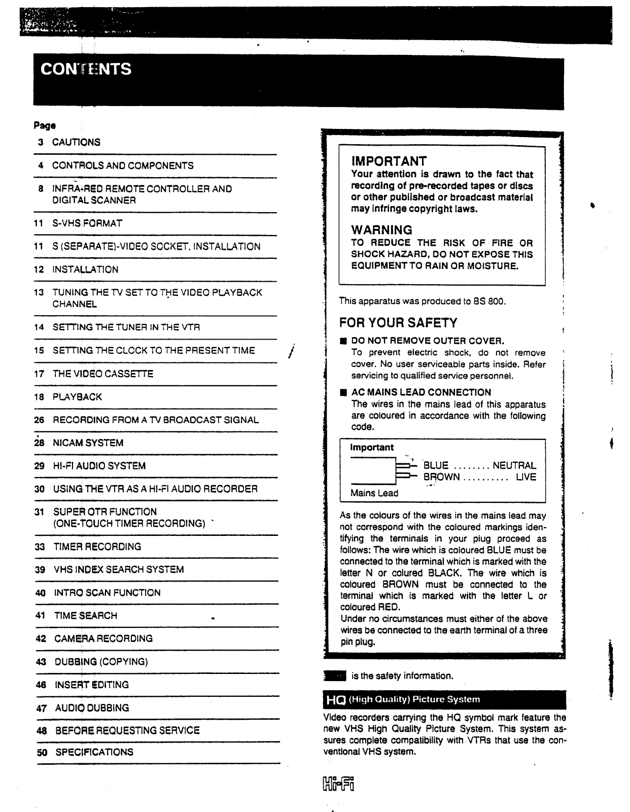 Panasonic NV-FS90B User Manual