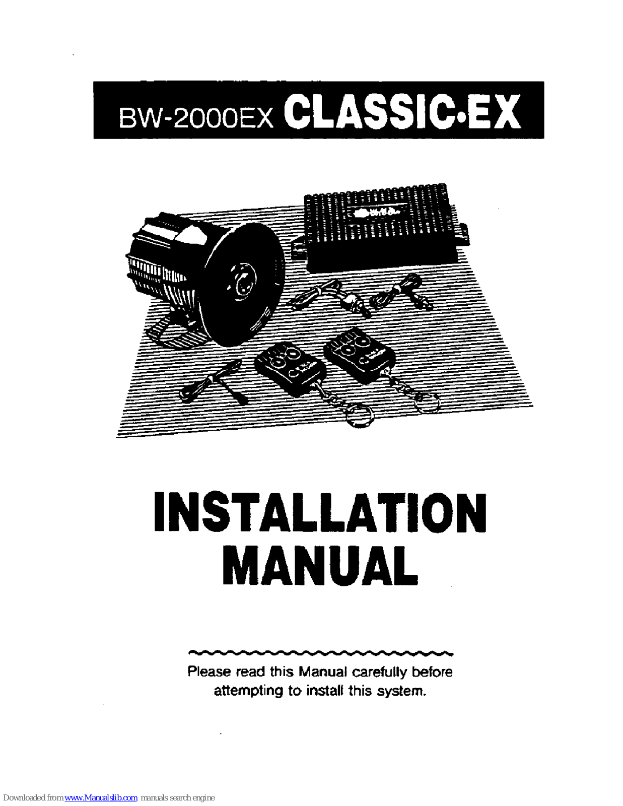Black Widow BW-2000EX CLASSIC-EX Installation Manual - ManualMachine.com