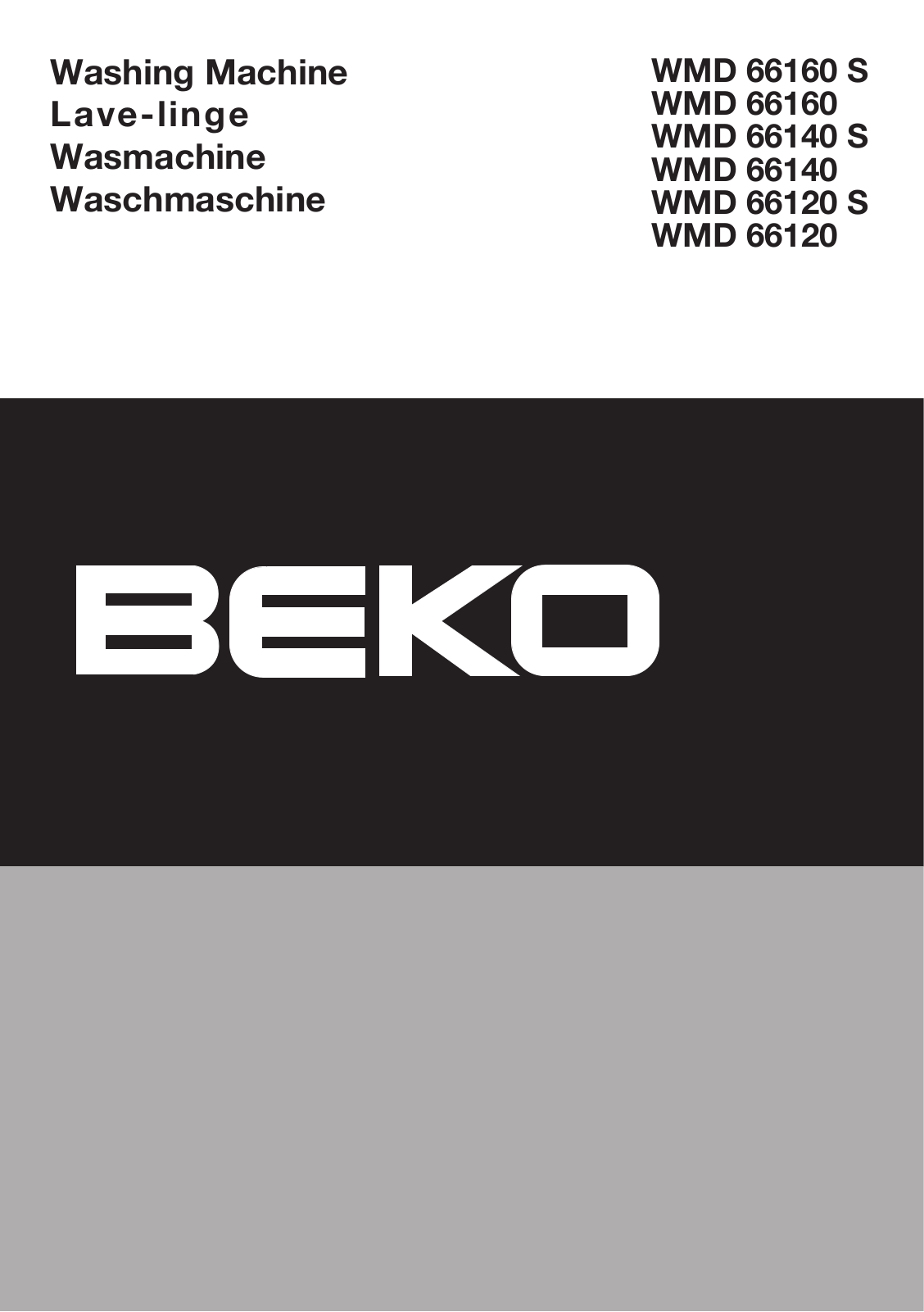 Beko WMD 66160 S, WMD 66160, WMD 66140 S, WMD 66140, WMD 66120 S User manual