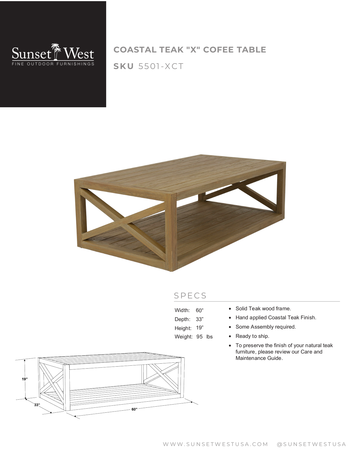 Sunset West XSW10089 Specifications - ManualMachine.com