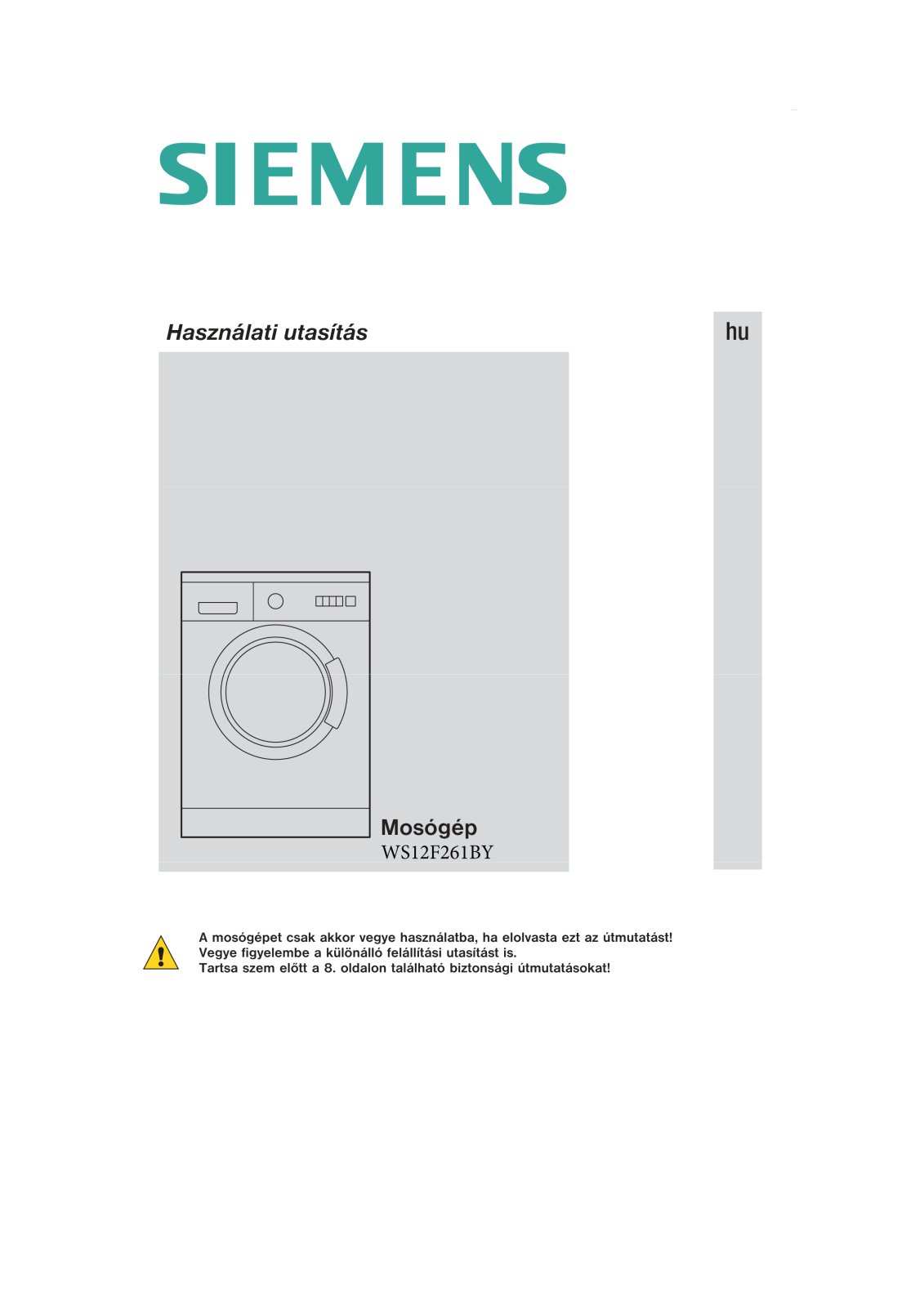 Siemens WS12F261BY User Manual