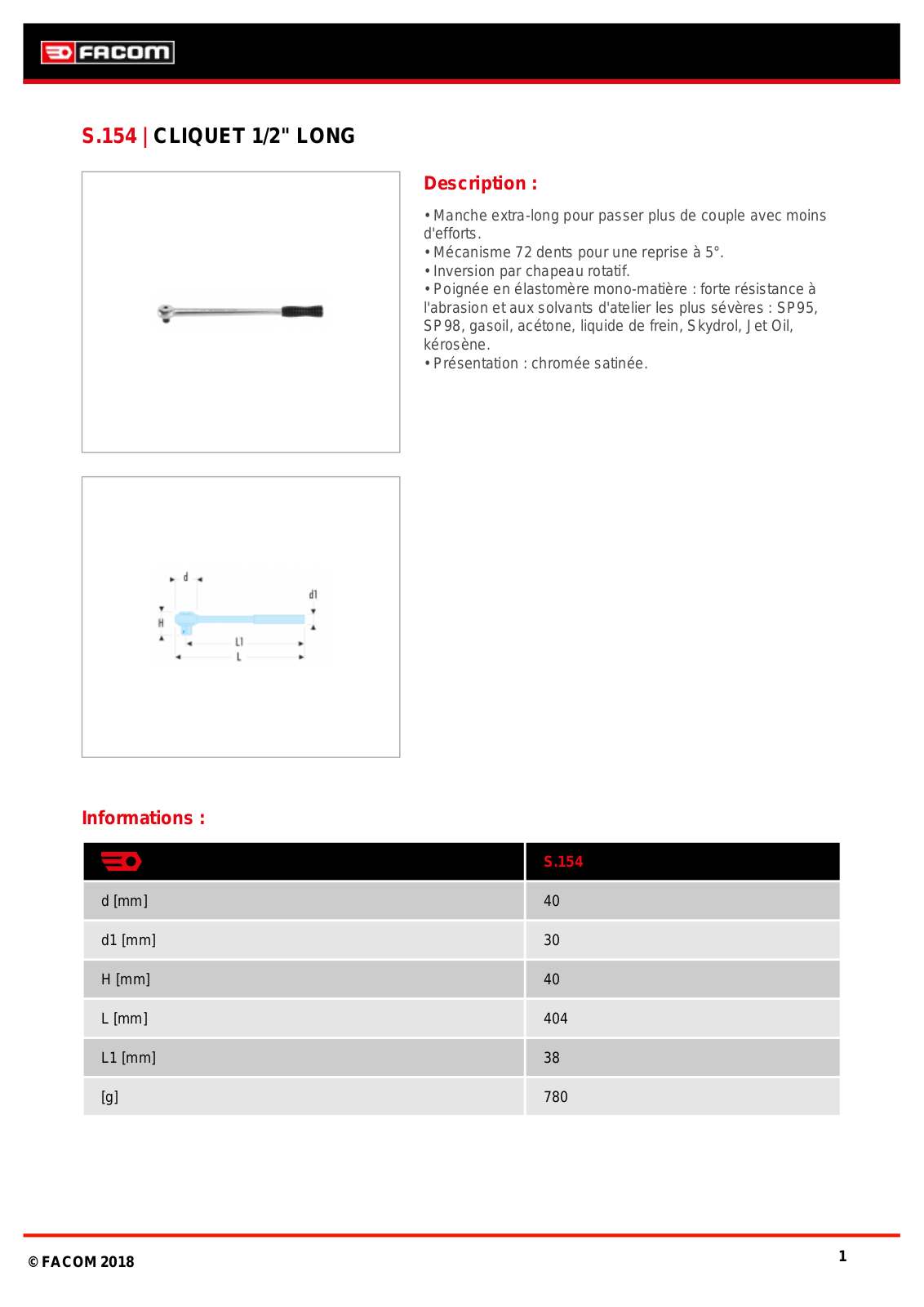 Facom S.154 Specification - ManualMachine.com