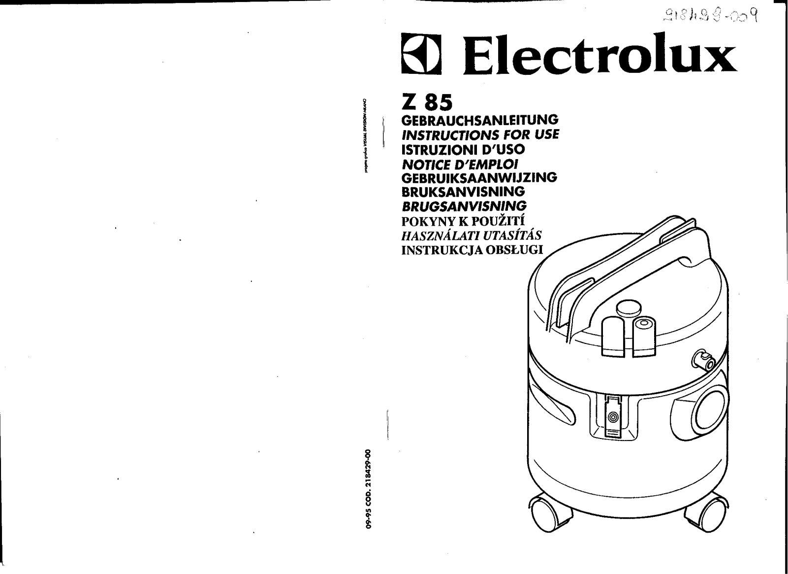 AEG-Electrolux Z85 User Manual