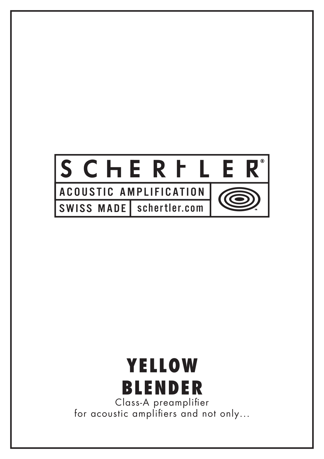 SChERtLER Yellow Blender USER MANUAL