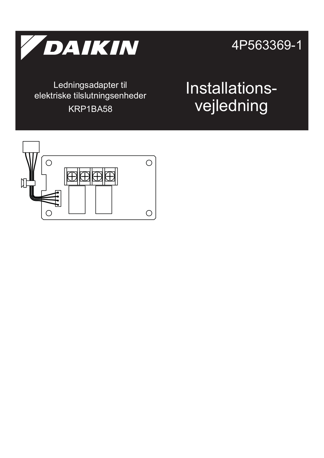 Daikin KRP1BA58 Installation manuals