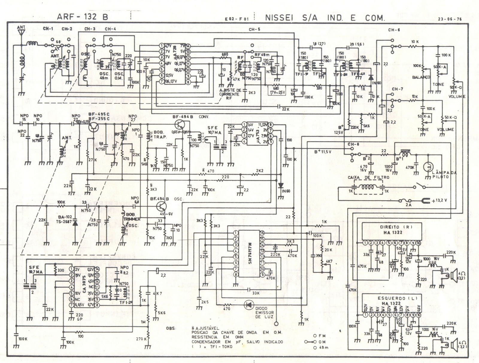 NISSEI AR-132B Schematic