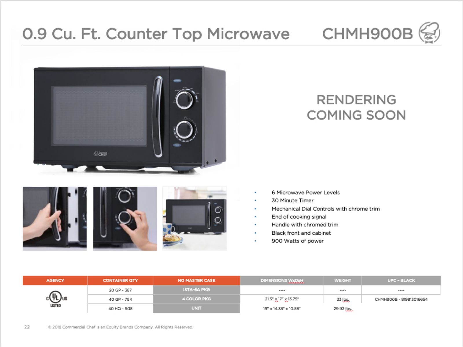 Commercial Chef OMCE1027 Specifications - ManualMachine.com