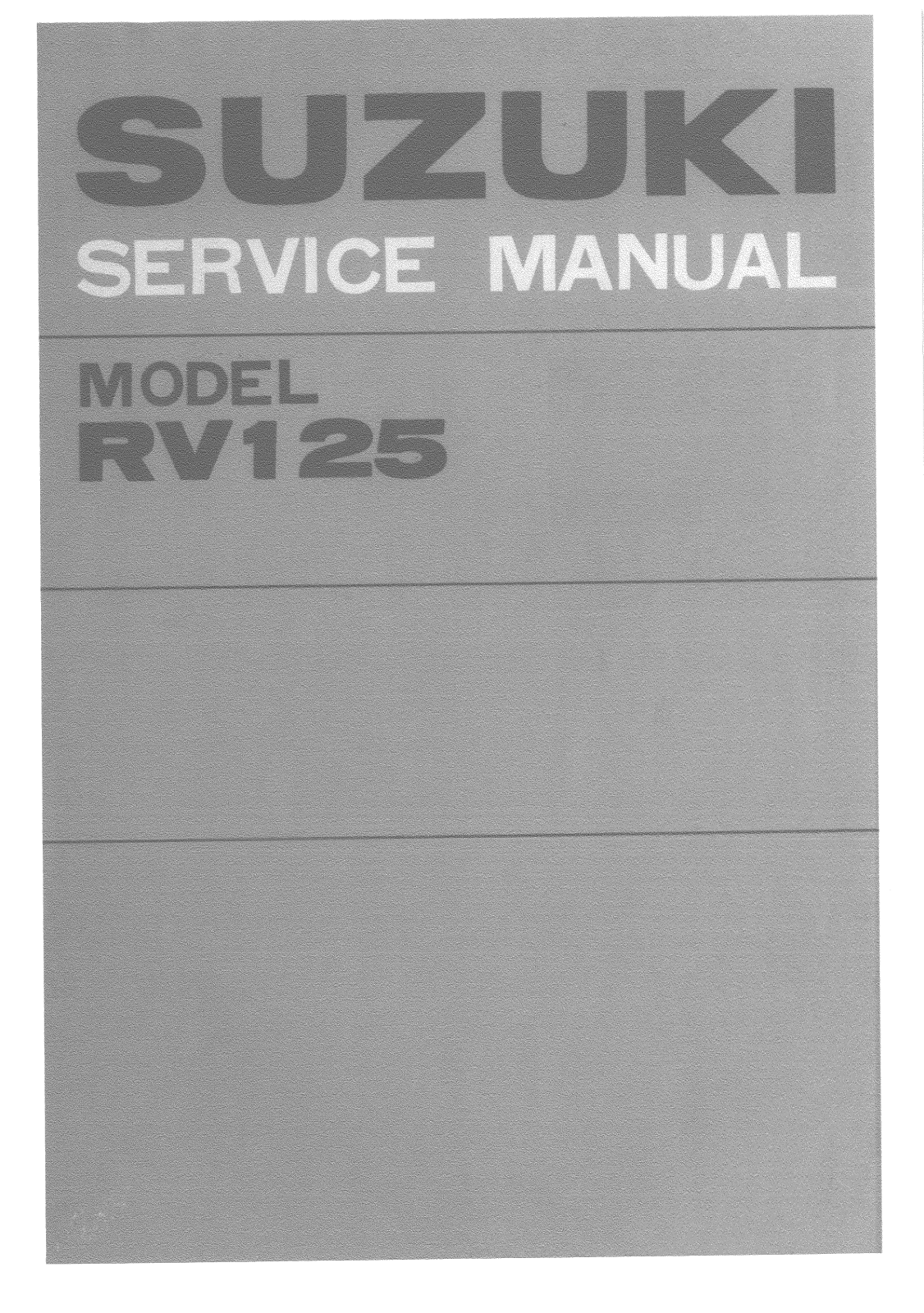 Suzuki RV 125 Service Manual