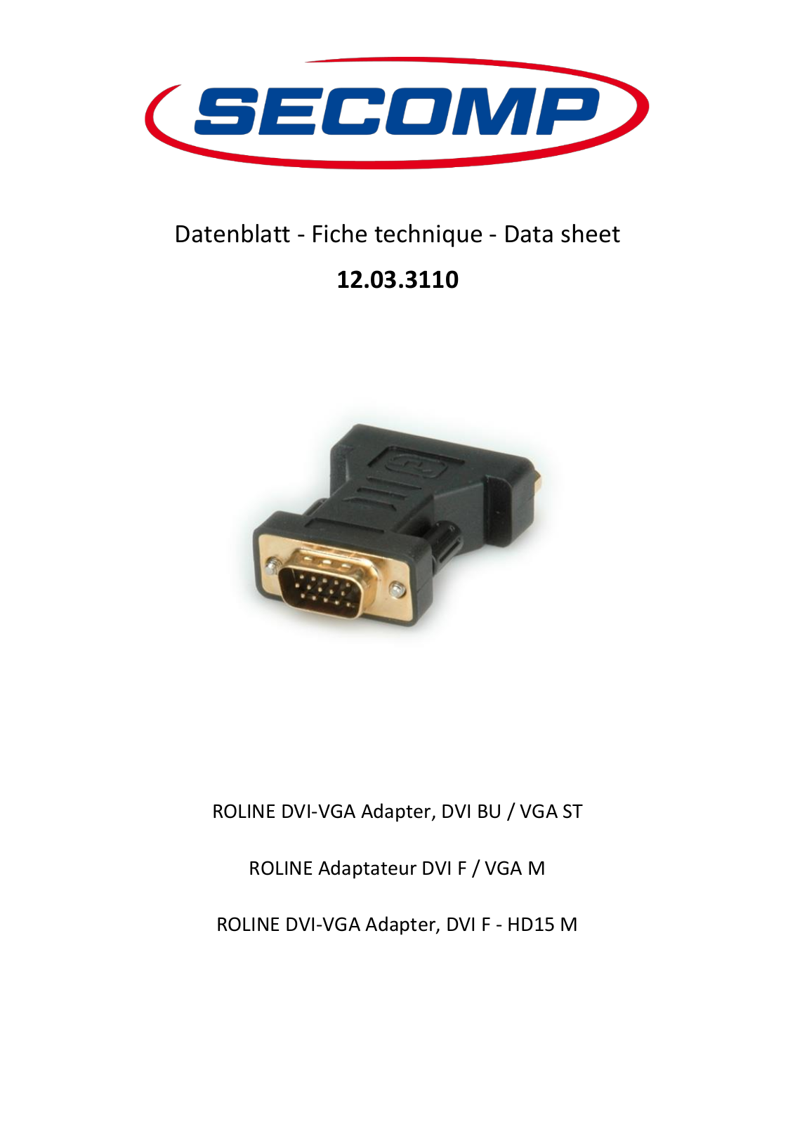 ROLINE 12033110 Datasheet - ManualMachine.com