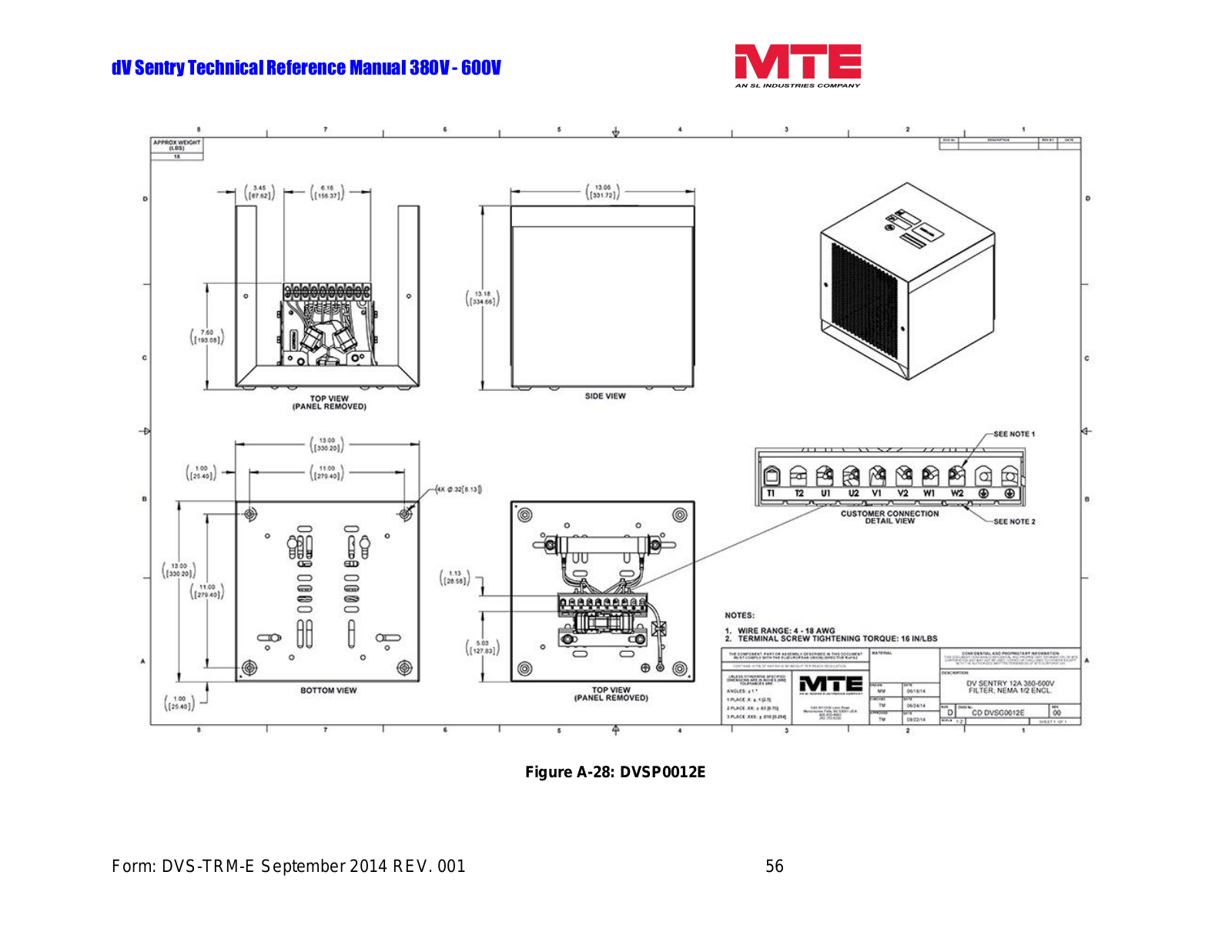 MTE DVSG0012E Technical Reference Manual