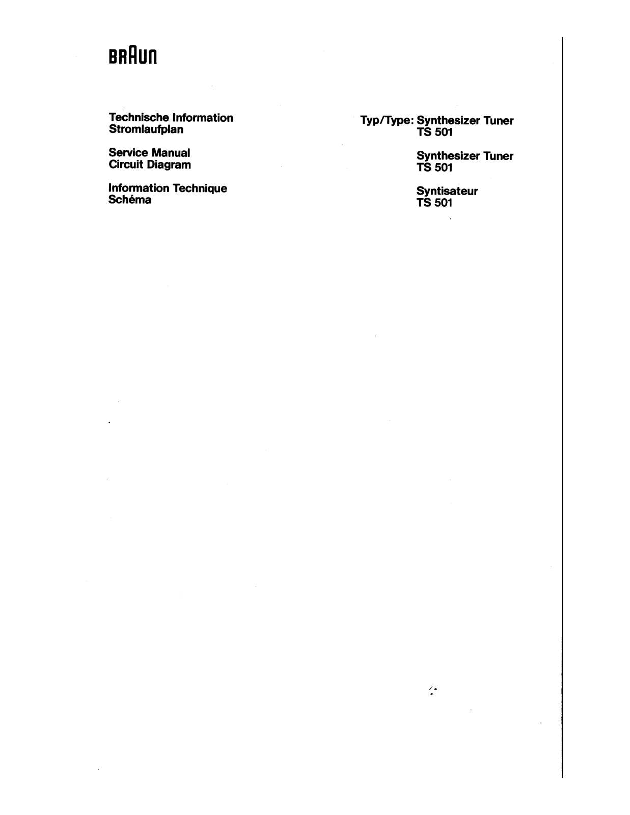 Braun TS-501 Schematic