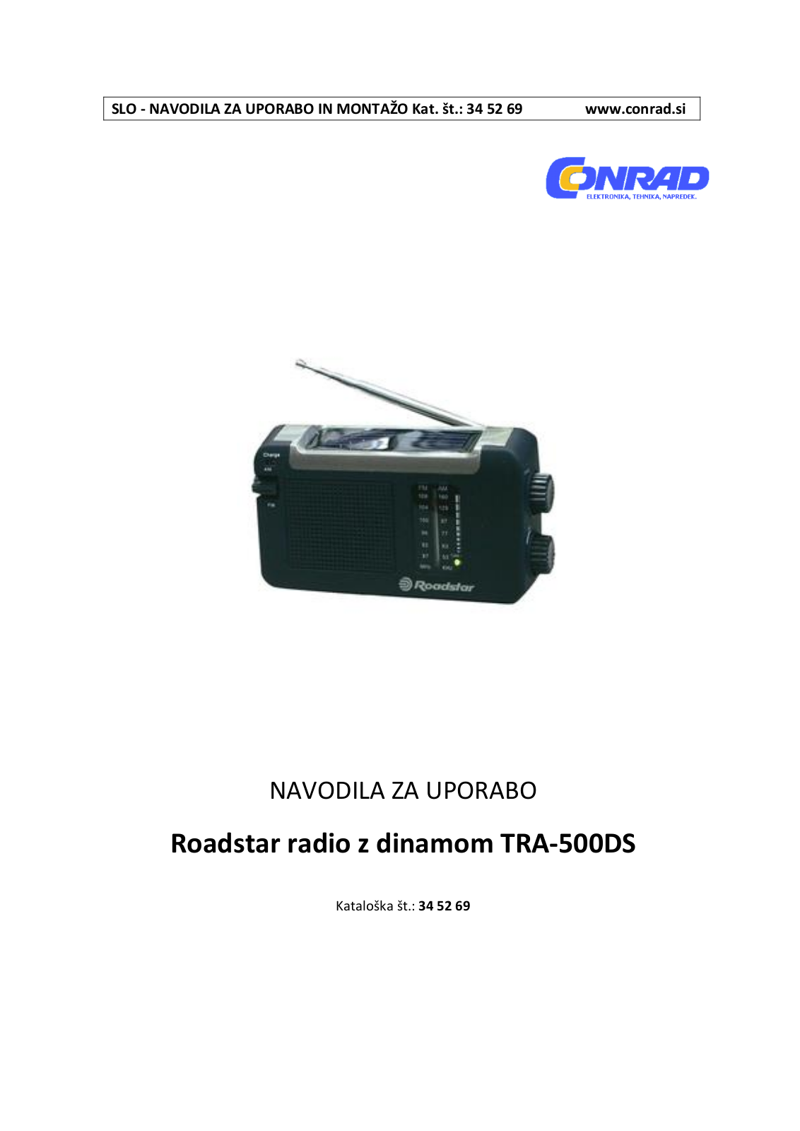 Roadstar TRA-500DS Instruction Manual