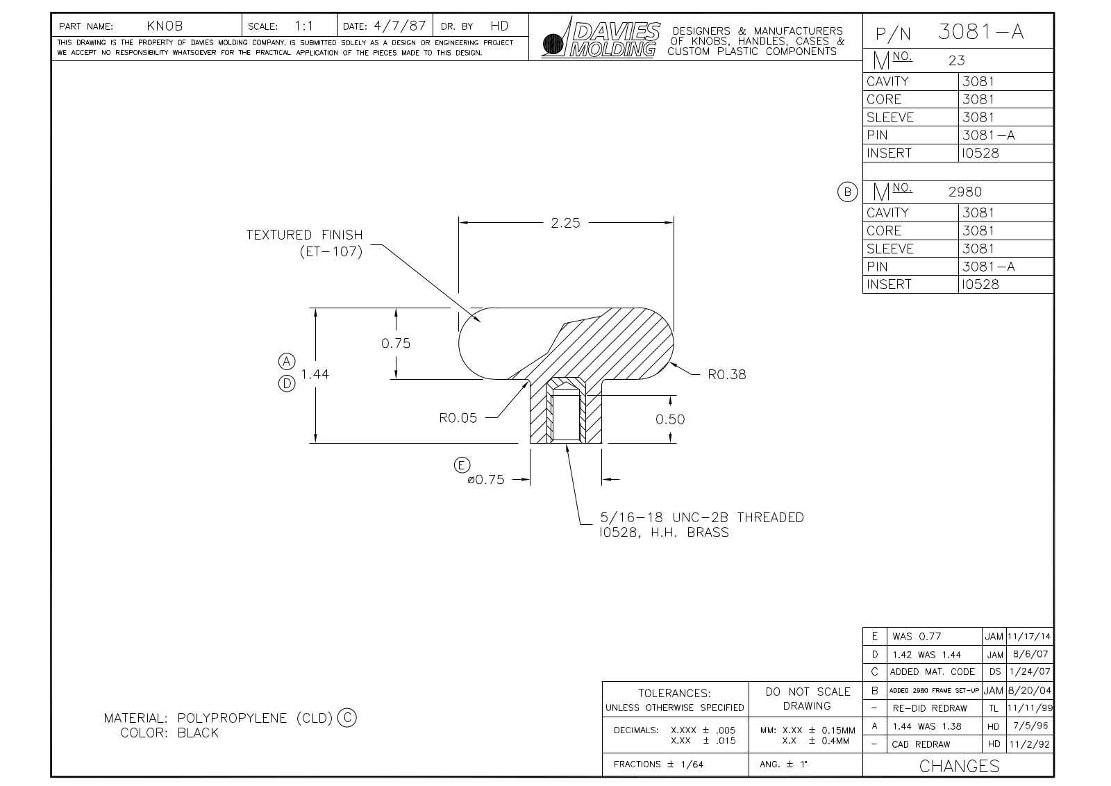 Davies Molding 3081-A Reference Drawing