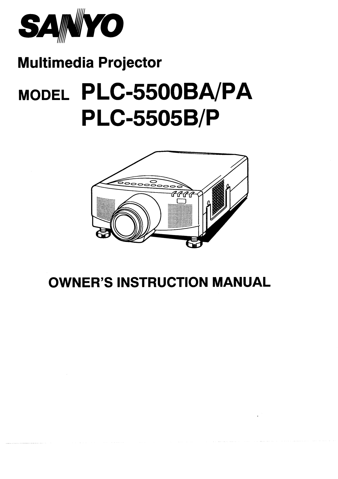 Sanyo PLC-5500BA, PLC-5500PA, PLC-5505B, PLC-5505P Instruction Manual