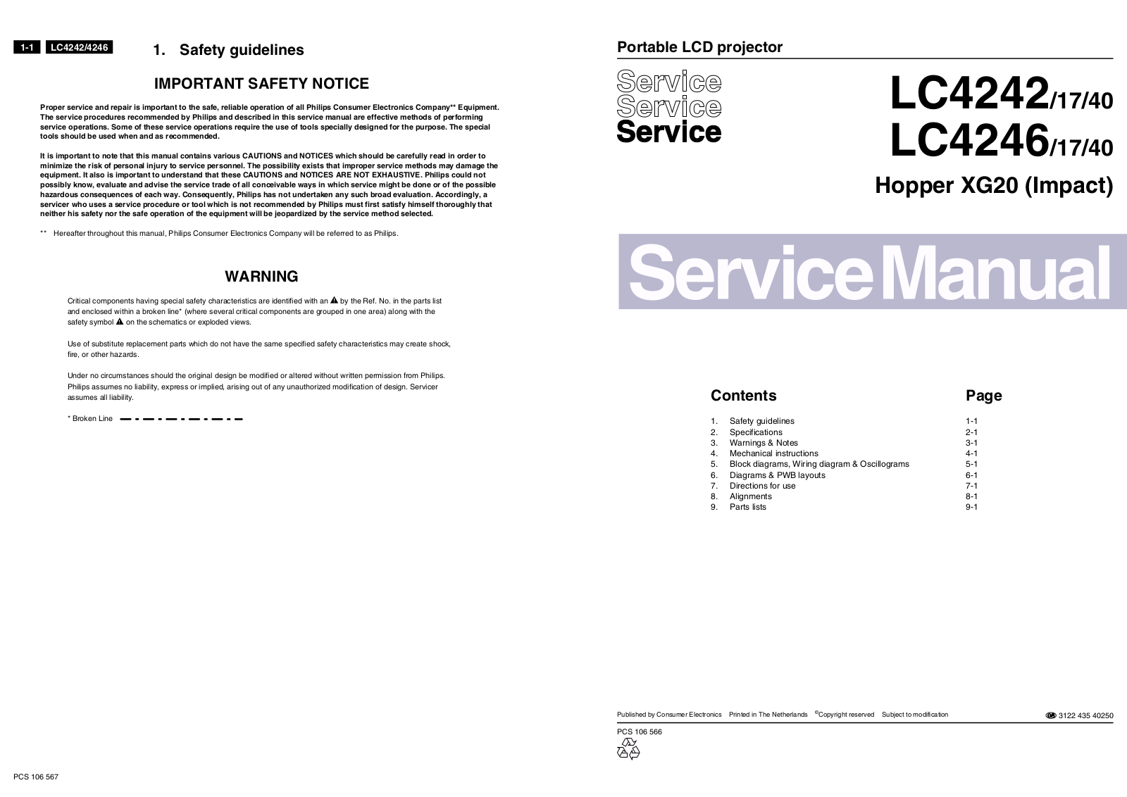 Philips LC4242, LC-4246 Service Manual