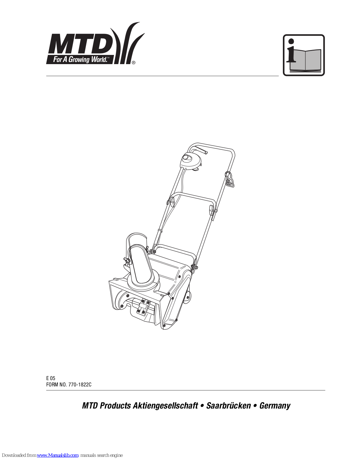 MTD ELECTRIC SNOW THROWERS User Manual