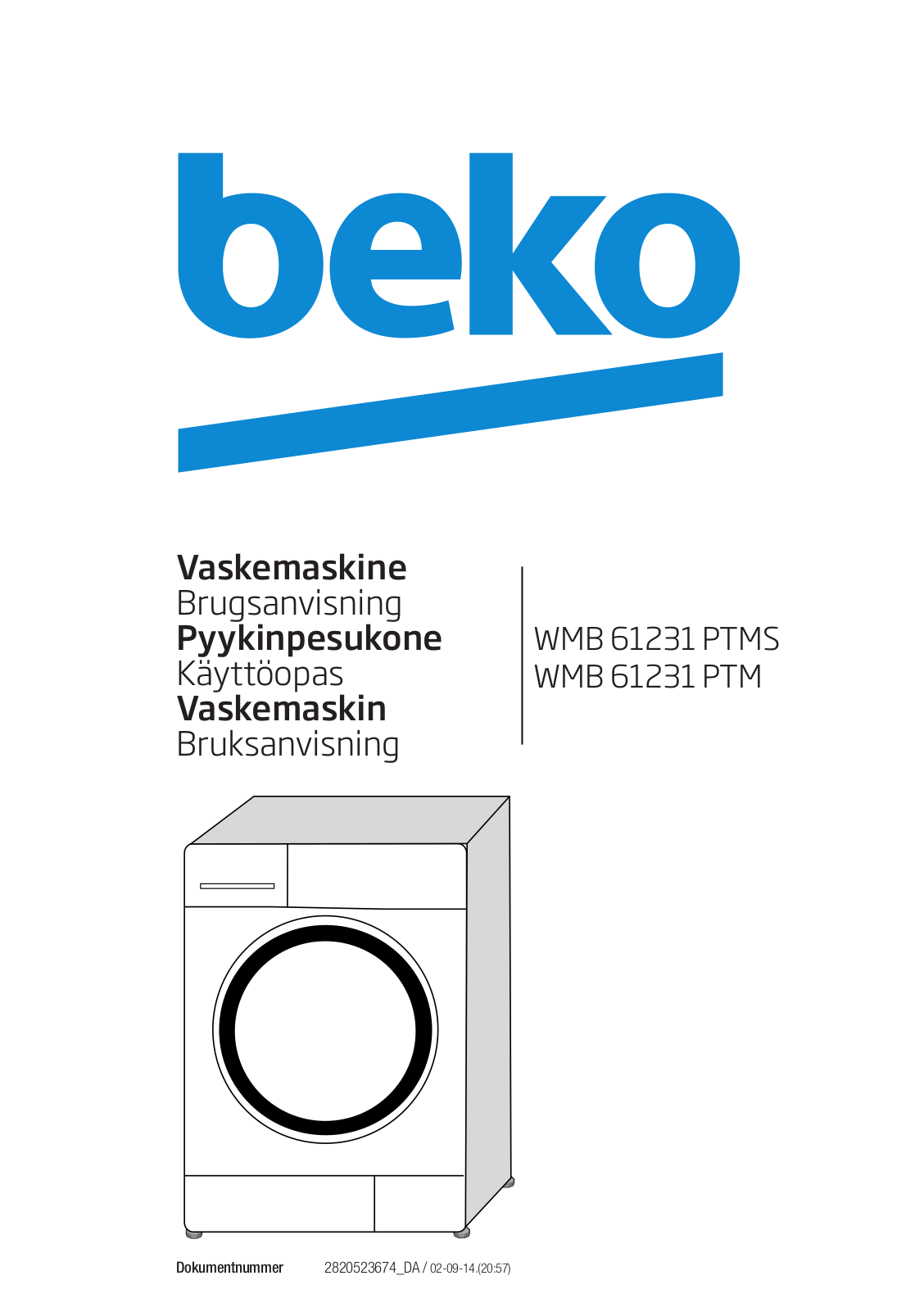 Beko WMB 61231 PTMS, WMB 61231 PTM User manual