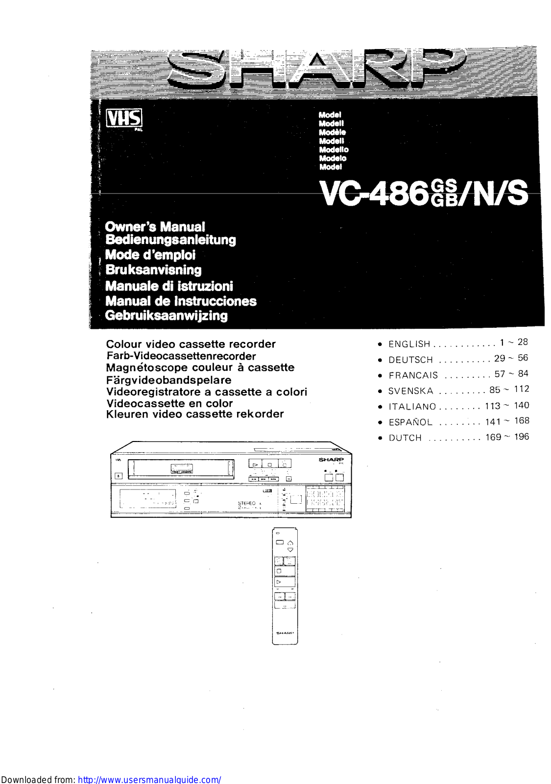 SHARP VC-486 User Manual