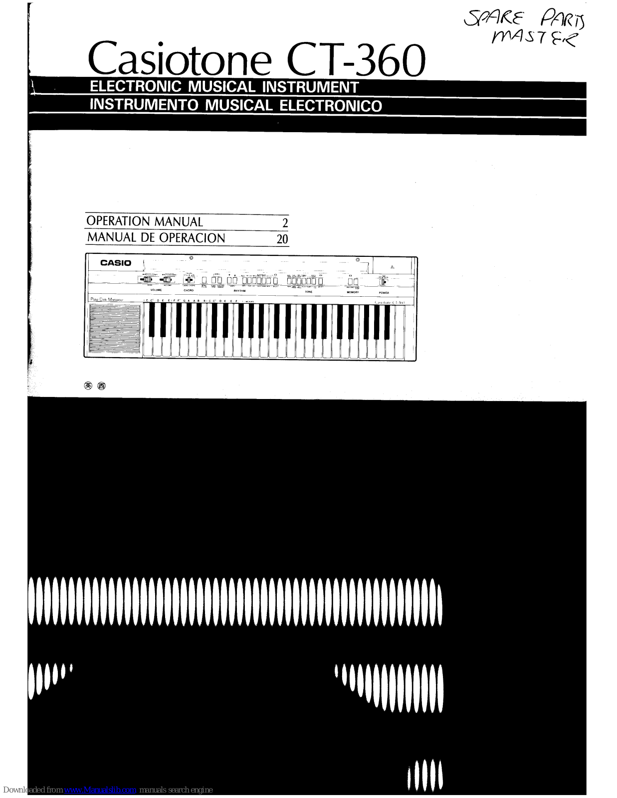 Casio Casiotone CT-360 Operation Manual