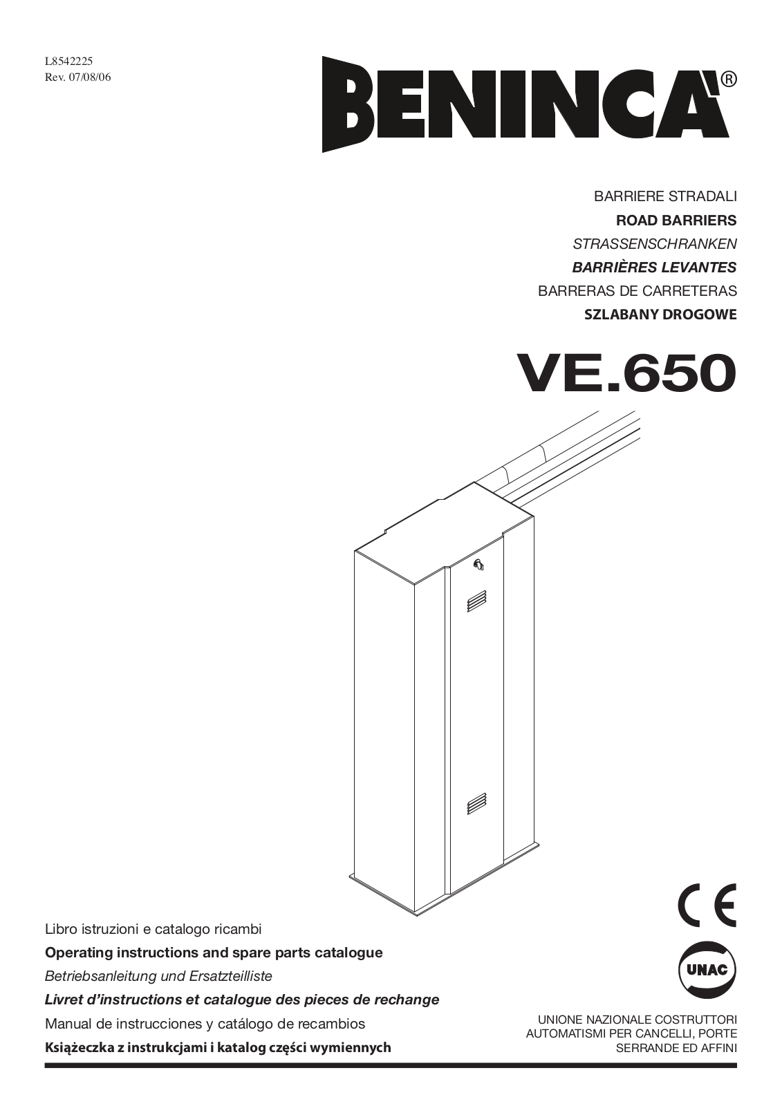 Beninca VE650 User Manual