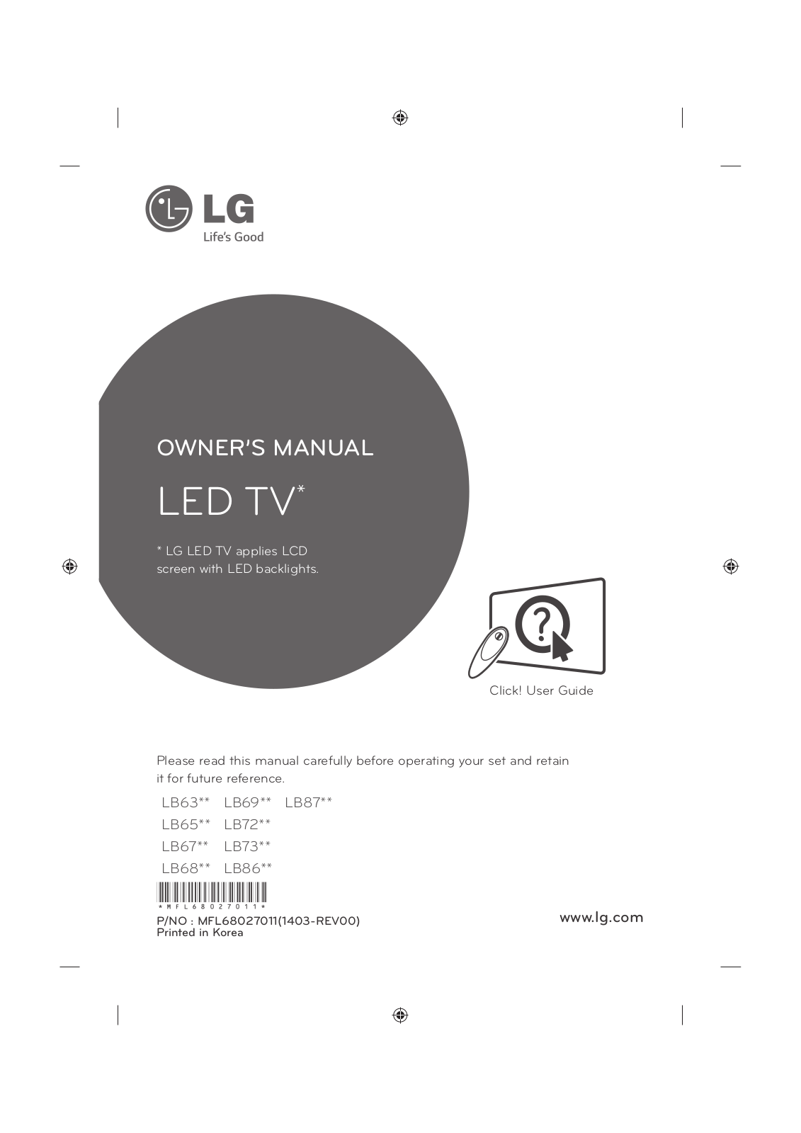 LG 32LB650V User Manual