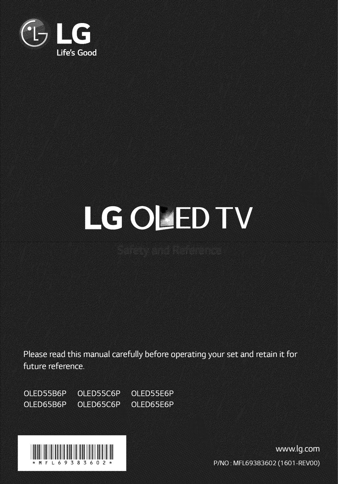 LG OLED55B6P Owner’s Manual