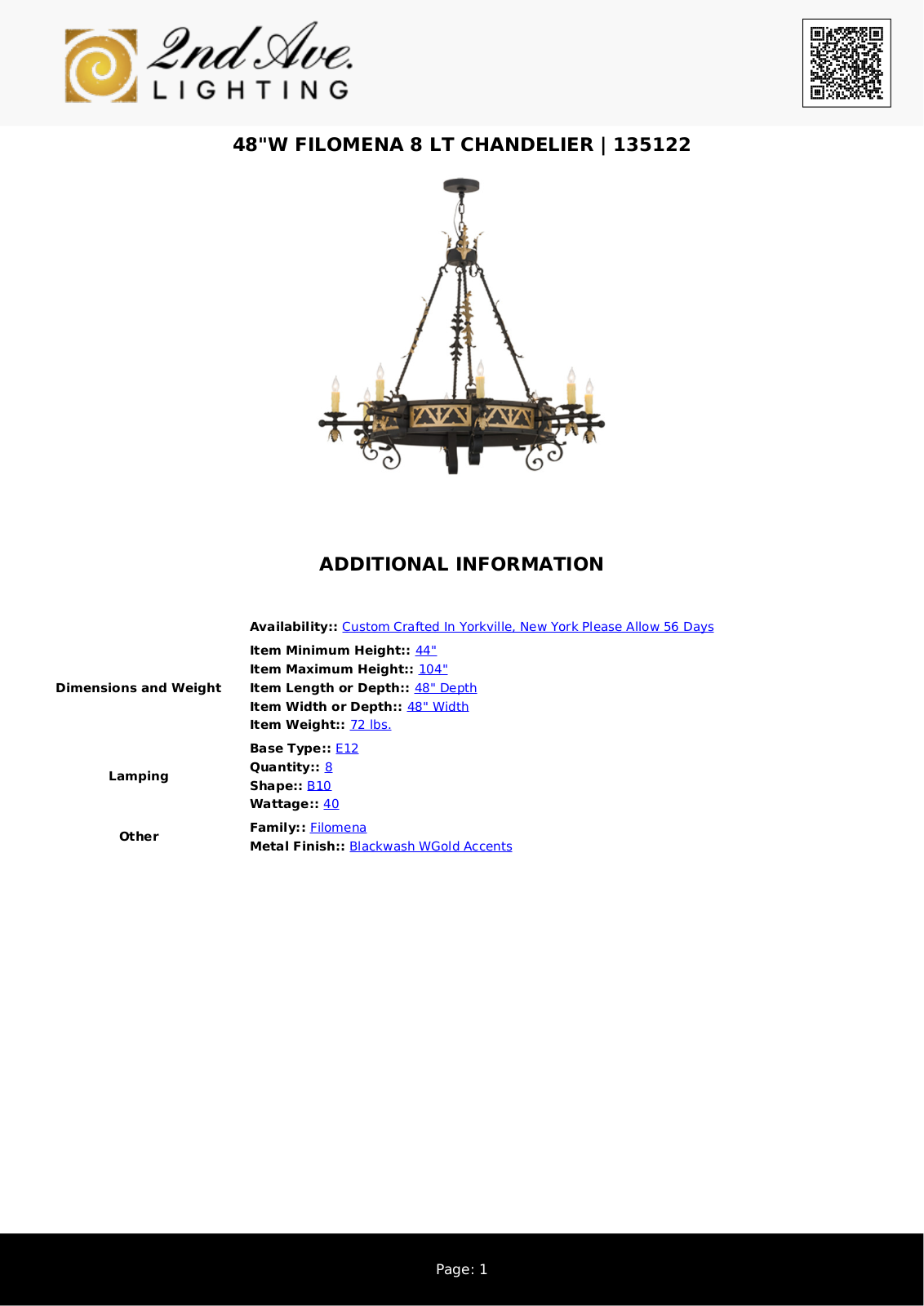 2nd Ave Design W008318435 Specifications - ManualMachine.com