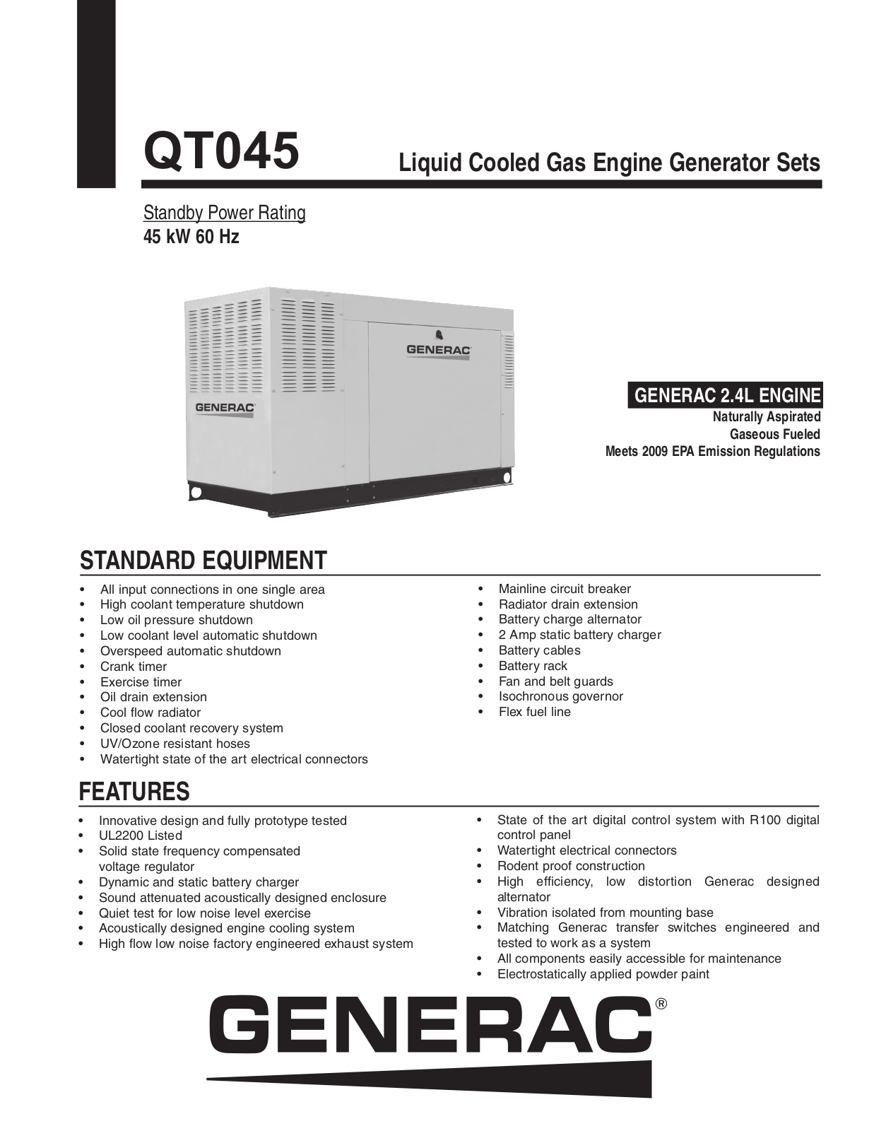 Generac QT04524KNSX, QT04524JNSX User Manual