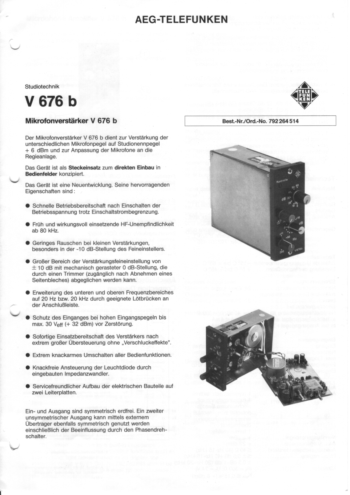 Telefunken V676B User Manual