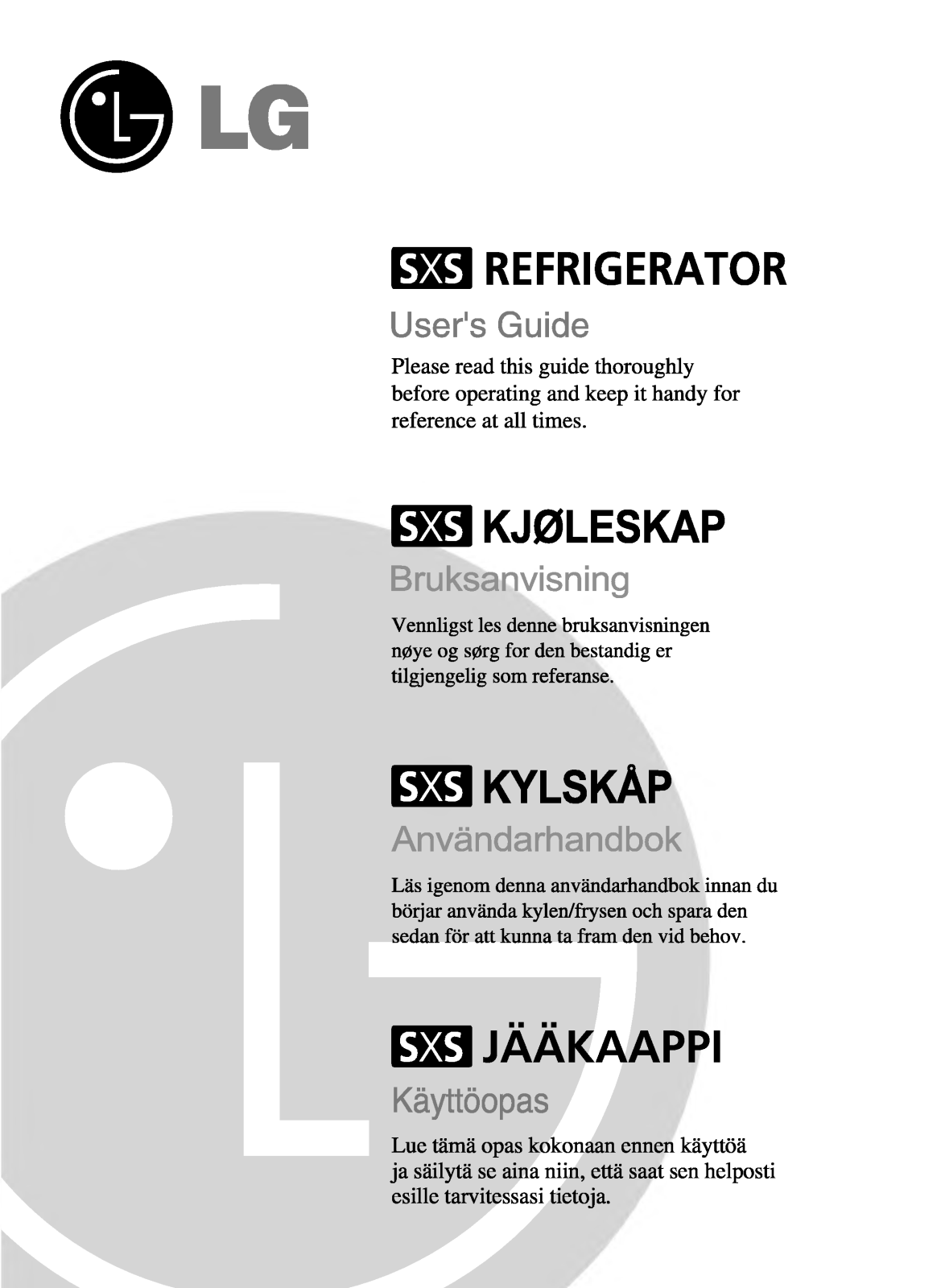 Lg GR-P207DTZ, GR-P207DVZ, GR-L207DTZA, GR-L207DXZA, GR-L207DVZA User Manual